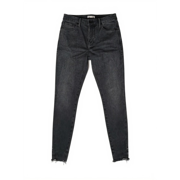 Good American Denim - Good American Blackout High Rise Skinny Jeans Women's‎ Size 4 27 Frayed Hem
